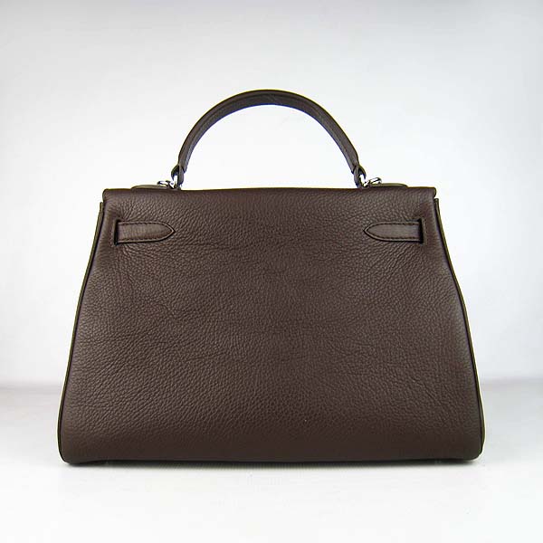 7A Replica Hermes Kelly 32cm Togo Leather Bag Dark Coffee 6108